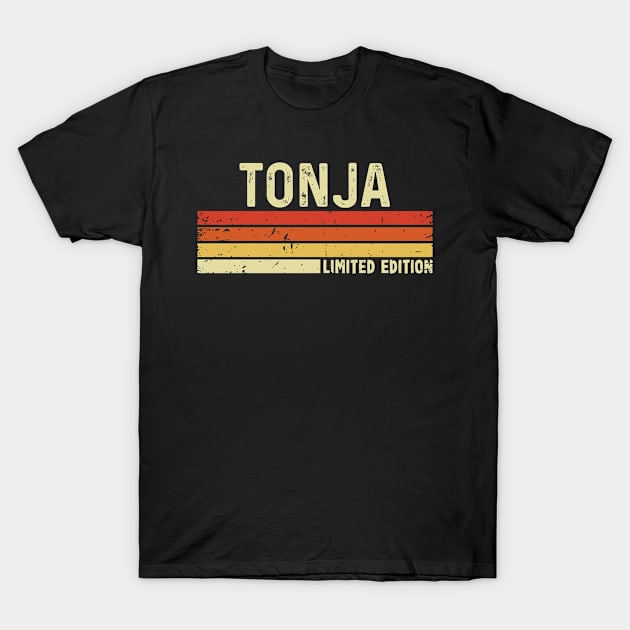 Tonja Name Vintage Retro Limited Edition Gift T-Shirt by CoolDesignsDz